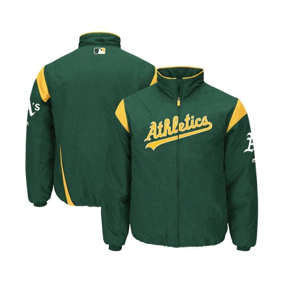 A's Majestic Green Athletics Therma Base Full Zip Jacket Size XL New Sold Out